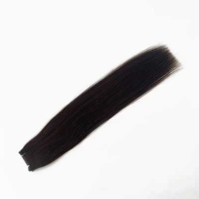 두 번 뻗은 PU 가죽 엮은 꿰매지 않은 머리카락 고급 처녀 브라질 인 머리가 요구