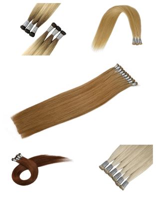100g/패크 브라질 머리 평면 톱니 두 배로 당겨진 큐티컬 손상되지 않은 인체 모발 확장