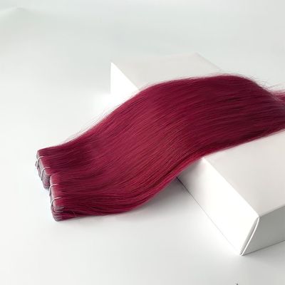 유럽어 두발 짜인 러시아어 인모 테이프 헤어 확장 두꺼운 끝 보이지 않는 7.5 * 70cm