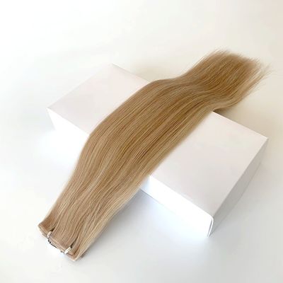 원시 머리카락 연장 100% 인간 머리카락 두 번 당겨진 PU 피부 톱니 보이지 않는 PU 머리카락 톱니
