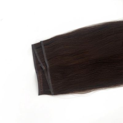 두 번 뻗은 PU 가죽 엮은 꿰매지 않은 머리카락 고급 처녀 브라질 인 머리가 요구
