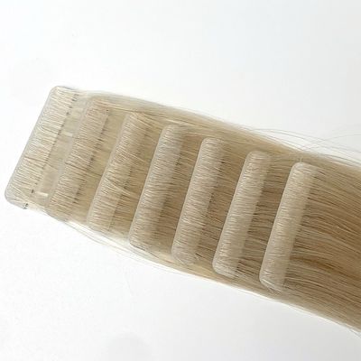 맞춤형 요청 100% 유럽 러시아어 처녀 보이지 않는 테이프 헤어 확장