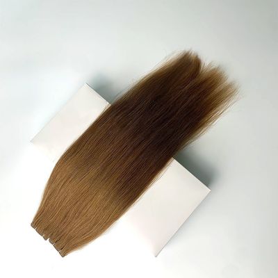 꿰매지 않는 주사 두 번 당긴 자연 테이프 머리 연장 20인치 직선 질감