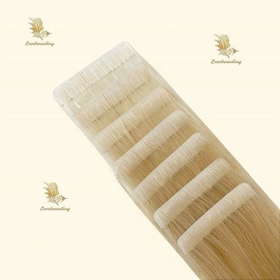 2024 트렌드 100% 인간 머리카락 러시아어 이중 당겨 큐틸라 정렬 된 머리카락 보이지 않는 PU 테이프