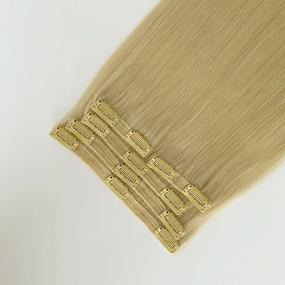클립 인 헤어 확장 100% 인간 원시 인도 헤어 클립 인