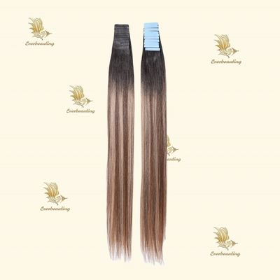 천연 큐티컬 발레이지 색상 보이지 않는 테이프 털 확장 7.5 * 70cm 총 무게