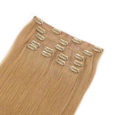 공급 가공되지 않은 꿰매지 않은 PU 피부 엮기 클립 머리카락 확장