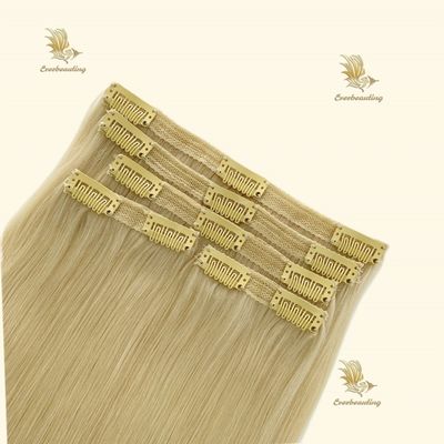 100g /pc 인적 머리 가공되지 않은 처녀 레미 러시아 머리 蕾丝 클립