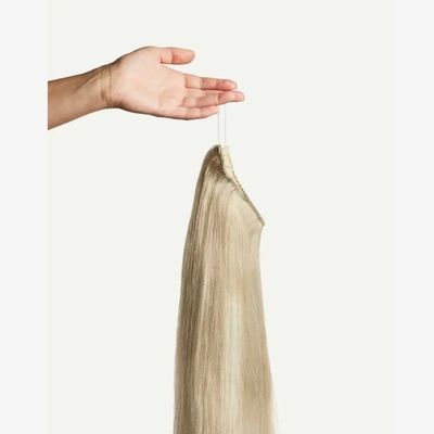 100% 인모 꿰매지 않는 보이지 않는 물고기 와이어 헤어 확장품 최대 30일까지 환불