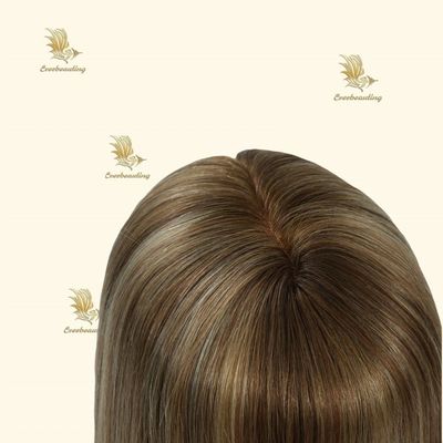 백색 여성용 머리 톱퍼 100% 인간 유럽 머리 16인치 듀얼 모노 실크 랜스 5.5&quot;X6.5&quot; 6 /T12 /T613